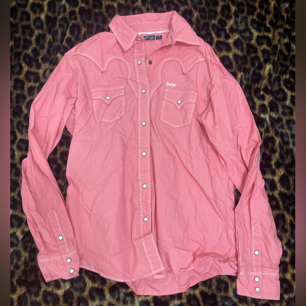 Cruel girl long sleeve button down shirt